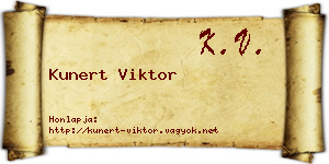 Kunert Viktor névjegykártya